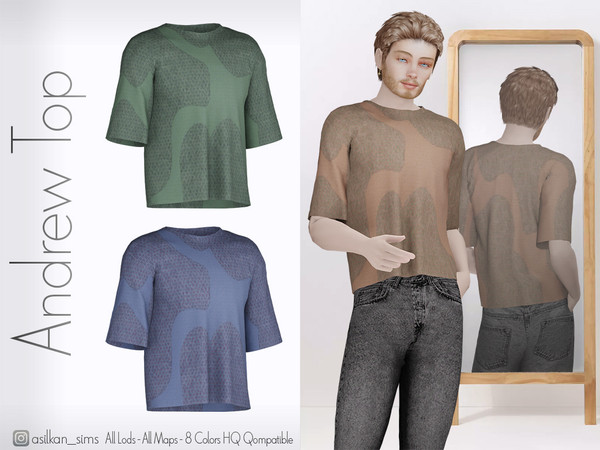 Sims 4 — Andrew Top - ACN 681 by Asilkan — - 8 Colors
