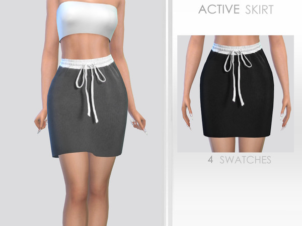 Sims 4 — Active Skirt by Puresim — Active skirt in 4 swatches