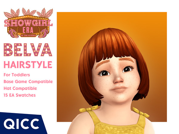 Sims 4 — Showgirl Era - Belva Hair by qicc — A bob hairstyle with bangs. - Maxis Match