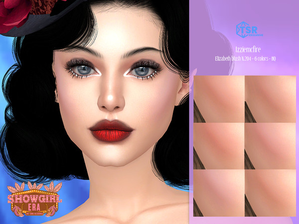 Sims 4 — IMF Elizabeth Blush N.204 SHOWGIRL ERA by IzzieMcFire — Elizabeth Blush N.204 contains 6 colors in hq texture.