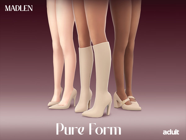 Sims 4 — [Madlen] PureForm Boots.package by Madlen — Elegant, simple silhouettes with a touch of versatility! Shoes that