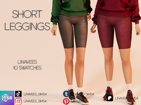 Sims 4 — EMMY - SHORT LEGGINGS by linavees — New Mesh