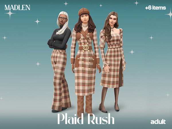 Sims 4 — [Madlen] PlaidRush Turtleneck.package by Madlen — Plaid, but make it chic!