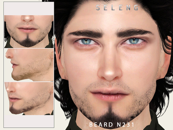 Sims 4 — Beard N231 by Seleng — HQ compatible beard with 21 colours, available for Teen to Elder.