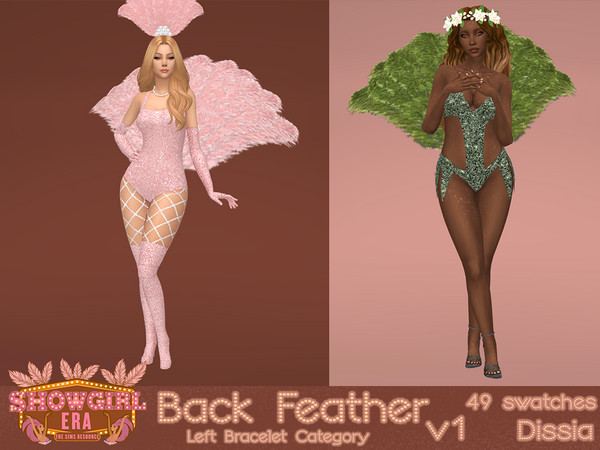 Sims 4 — Back Feather v1 by Dissia — Feathers tied to your sim back