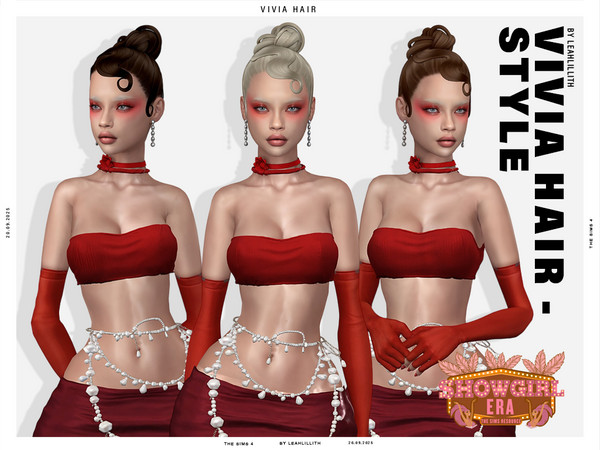 Sims 4 — Showgirl Era Vivia Hairstyle by Leah_Lillith — All LODs, Smooth bones, Custom CAS thumbnail, Works with hats. To