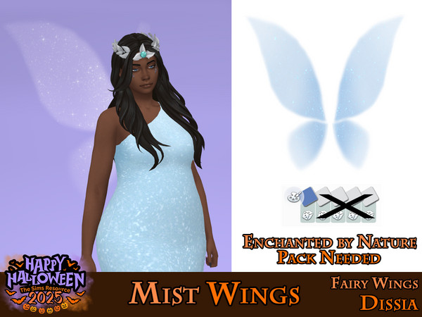 Sims 4 — Mist Wings by Dissia — Soft mist fairy dust wings with little glitter !! Enchanted by Nature Pack Needed !!
