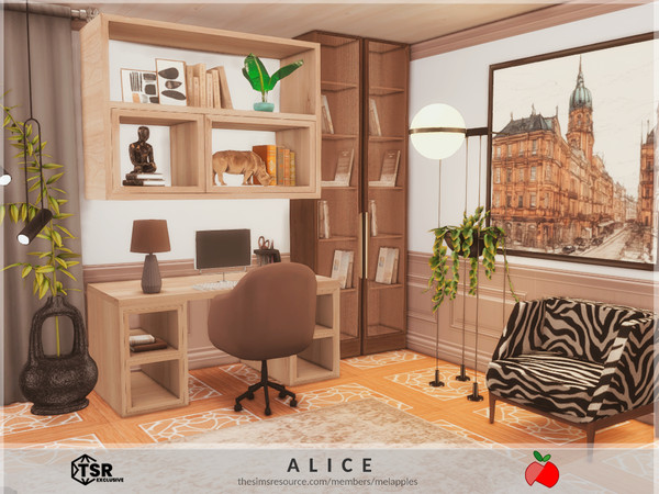 Sims 4 — Alice - office by melapples — an elegant office with 2 desks. enjoy! 5x6