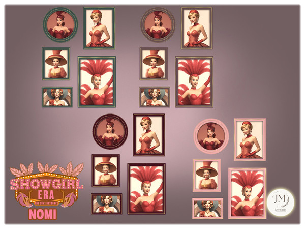 Sims 4 — Jomsims showgirl Era Nomi mix paintings1 by jomsims — For our Show girl Collection, discover Beauty Dance