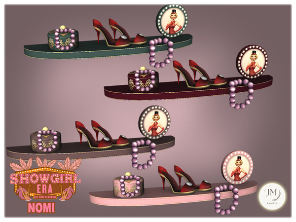 Sims 4 — Jomsims showgirl Era Nomi wall shelf1 by jomsims — For our Show girl Collection, discover Beauty Dance Dressing