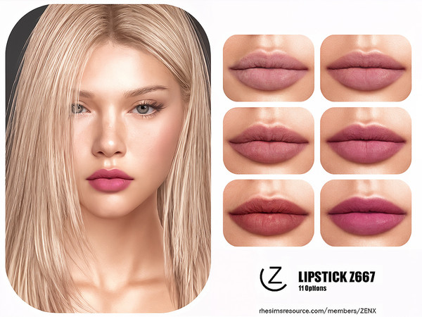Sims 4 — LIPSTICK Z667 by ZENX — All Age