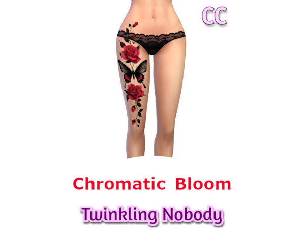 Sims 4 — "Chromatic Bloom" Tattoo Set by TwinklingNobody — This set includes 5 different tattoos for your sim.