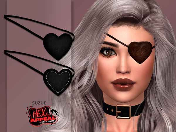 Sims 4 — Hex Appeal Heart Pirate Eyepatch by Suzue — New Mesh (Suzue)
