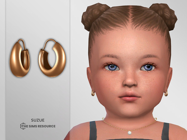 Sims 4 — Vera Hoops Earrings Infant by Suzue — New Mesh (Suzue)