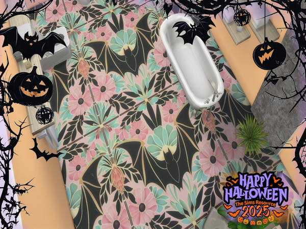 Sims 4 — Happy Halloween Floors by lavilikesims — Set of 4 in 2 colours