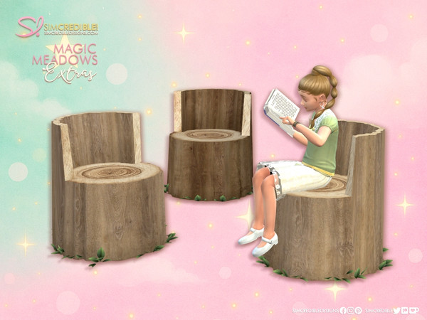 Sims 4 — Magic Meadows Dining Chair by SIMcredible! — While decorating our Magic Meadows Fairy set, we missed some little