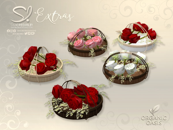 Sims 4 — Organic Oasis Roses Basket by SIMcredible! — Do you know when by SIMcredibledesigns.com