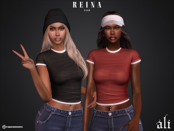 Sims 4 — REINA top by ali1 — Crop T-Shirt