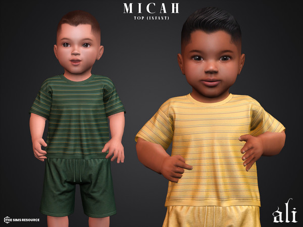 Sims 4 — MICAH top (infant) by ali1 — Oversized Stripe T-Shirt