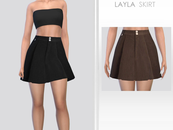 Sims 4 — Layla Skirt by Puresim — Female skirt in 2 swatches