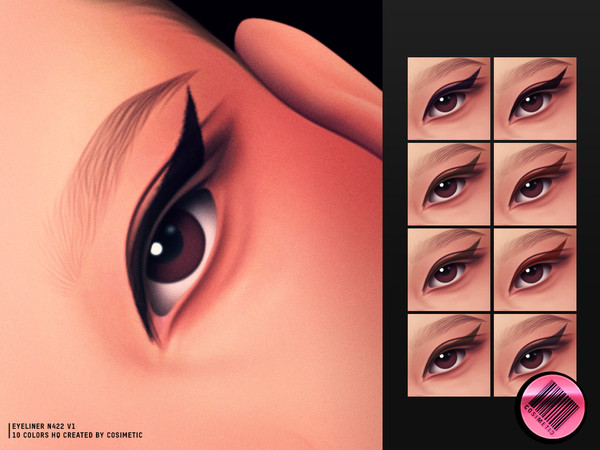 Sims 4 — EYELINER N422 V1 by cosimetic — - Female