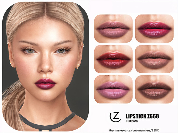 Sims 4 — LIPSTICK Z668 by ZENX — All Age