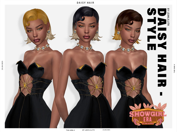 Sims 4 — Showgirl Era Daisy Hairstyle by Leah_Lillith — here is optional recolor (color wheel) which can be found in the