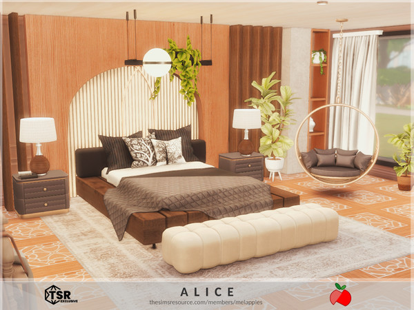 Sims 4 — Alice - bedroom 1 by melapples — an elegant bedroom with a fireplace. enjoy! 8x8