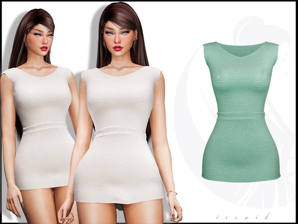 Sims 4 — Sleeveless Mini Dress by _ironik_ — -5 colors