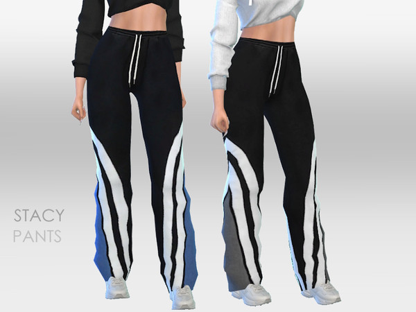 Sims 4 — Stacy Pants by Puresim — Active trousers in 2 swatches