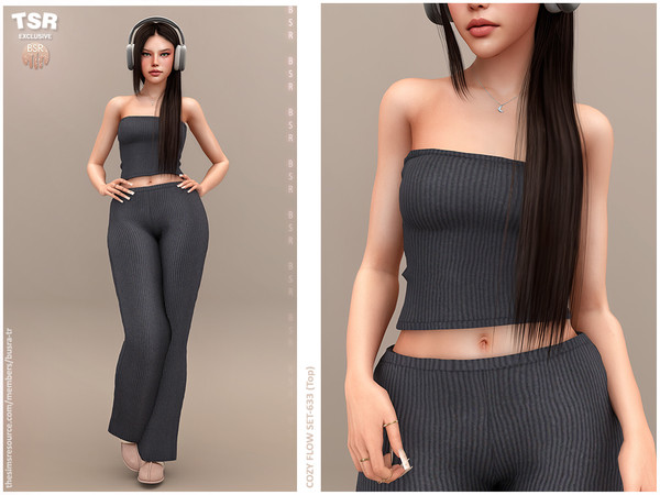 Sims 4 — COZY FLOW SET-633 (Top) BD1609 by busra-tr — - 10 Swatches - For Female (Teen to Elder) - Custom Thumbnail - HQ