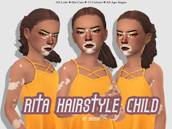 Sims 4 — Rita Hairstyle (Children) by AarainAroma — Aroma Hairstyle 1 This hairstyle is a conversion of Aroma Rita!! All