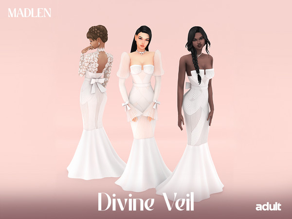 Sims 4 — Divine Veil Dress 1.package by Madlen — Discover bridal elegance redefined!