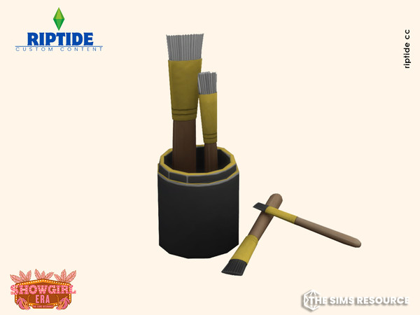 Sims 4 — Riptide CC Cabaret Starlet Vanity Set Makeup Brush Set by Riptidecc — Step into the glamour of the roaring 20s