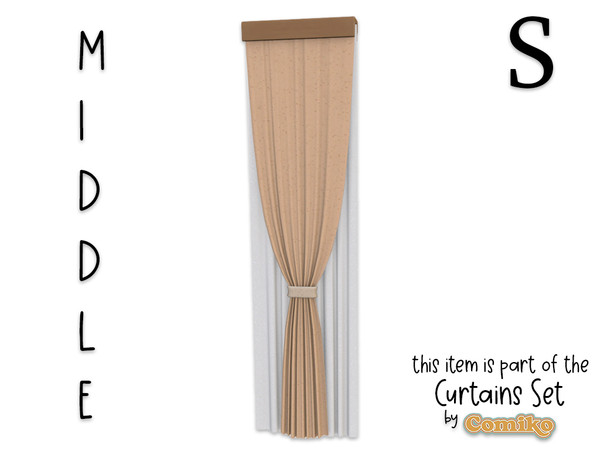 Sims 4 — Comiko  Curtain Folded Ceiling S Middle by Comiko — Part 5 - Curtains Set is base game compatible and consist of
