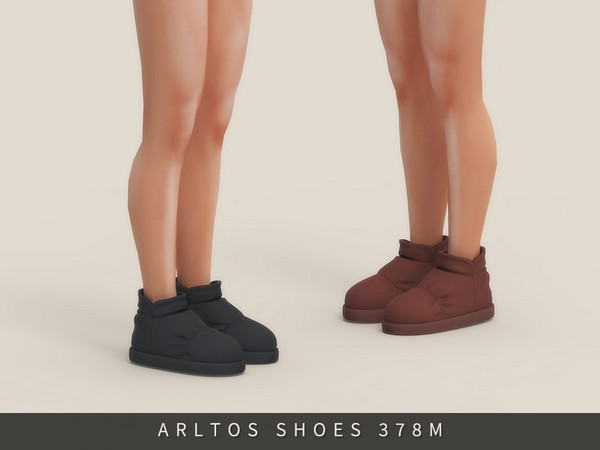 Sims 4 — Suede puffer boots Male by Arltos — 12 colors.