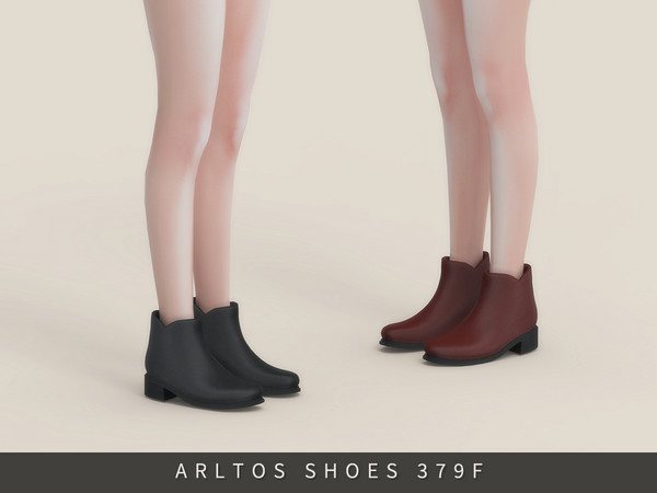 Sims 4 — Short leather boots Female by Arltos — 6 colors.