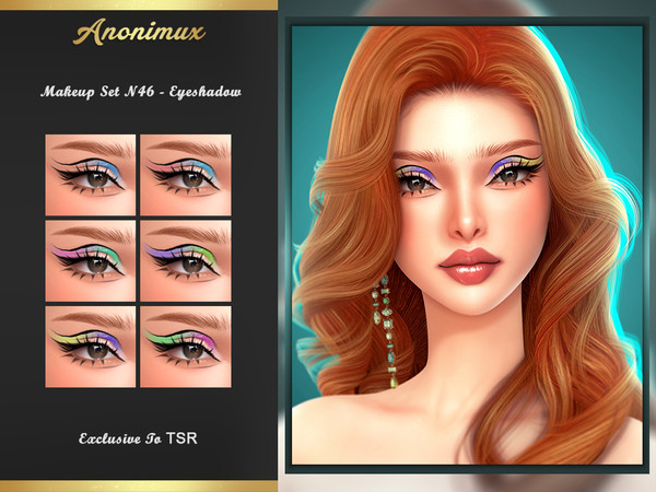 Sims 4 — Makeup Set N46 - Eyeshadow by Anonimux_Simmer — - 6 Swatches