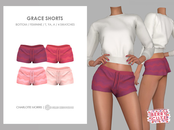 Sims 4 — Grace Shorts by Charlotte_Morris — 4 swatches