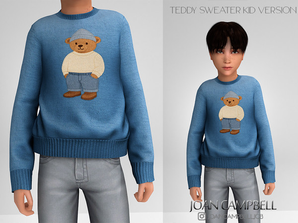 Sims 4 — TEDDY SWEATER (CHILD VERSION) by Joan_Campbell_Beauty_ — 6 swatches Custom thumbnail Original mesh
