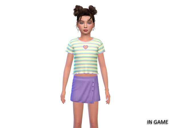 Sims 4 — (Wisteria) Sweetina_Blouse (child).package by WisteriaSims — This adorable outfit features a trendy crop top