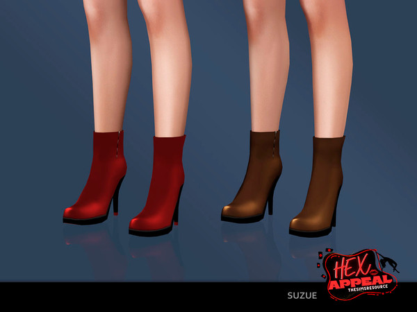 Sims 4 — Hex Appeal Lenna Boots by Suzue — 10 Swatches for Female