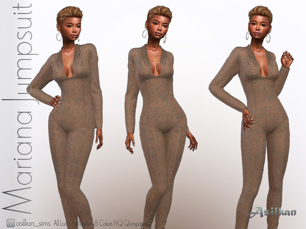 Sims 4 — Mariana Jumpsuit - ACN 689 by Asilkan — - 8 Colors