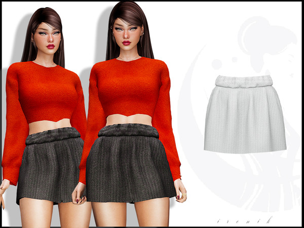 Sims 4 — [Set] Pleated skirt by _ironik_ — -3 Colors