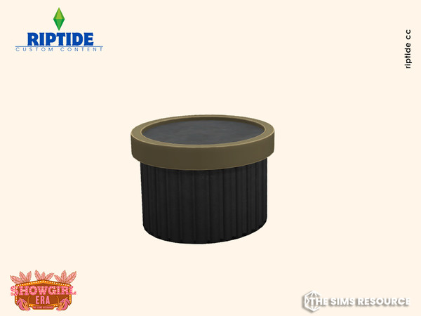 Sims 4 — Riptide CC Deco Luxe Hotel Lounge Golden Round Coffee Table by Riptidecc — Step into the roaring 20s with a