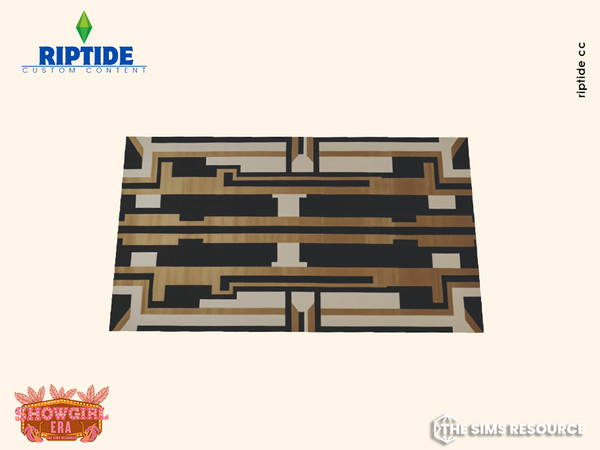 Sims 4 — Riptide CC Deco Luxe Hotel Lounge Art Deco Rug by Riptidecc — Step into the roaring 20s with a touch of glamour