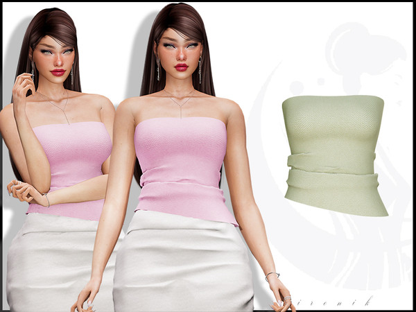 Sims 4 — [Set] Elegance Strapless Top by _ironik_ — -5 Colors