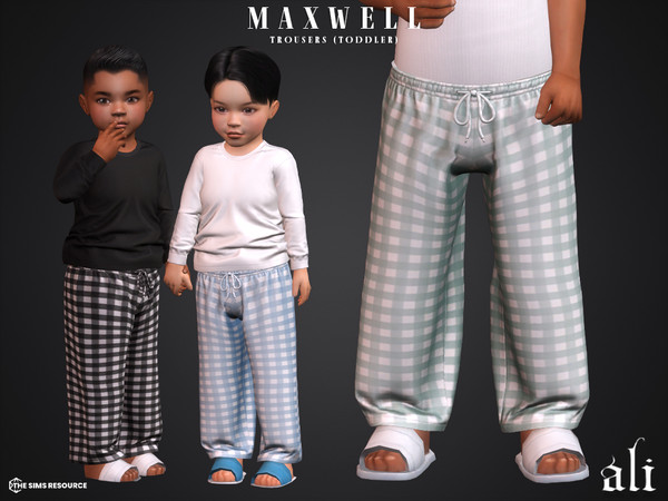 Sims 4 — MAXWELL trousers (toddler) by ali1 — Gingham Pyjama Trousers