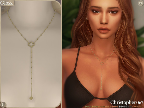 Sims 4 — Gloss Necklace - Clover Charm Lariat Necklace by christopher0672 — This is a fabulous satellite chain lariat
