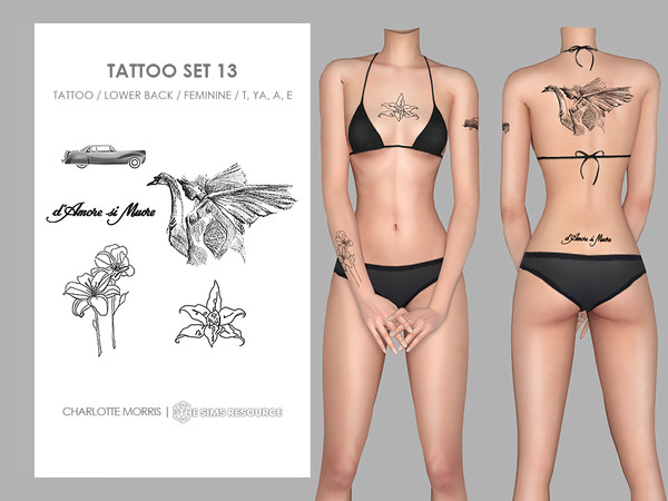 Sims 4 — Tattoo Set 13 by Charlotte_Morris — Skin Details - Tattoos
